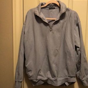brandy oversized baby blue quarter zip
